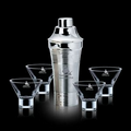 5 Piece Martini Set w/ 24 Oz. Rockport Shaker & 4 Palmer Glasses